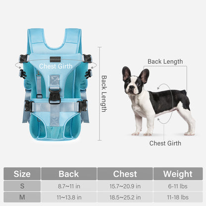 Front Pet Carrier Backpack for Small Dogs and Cats Blue