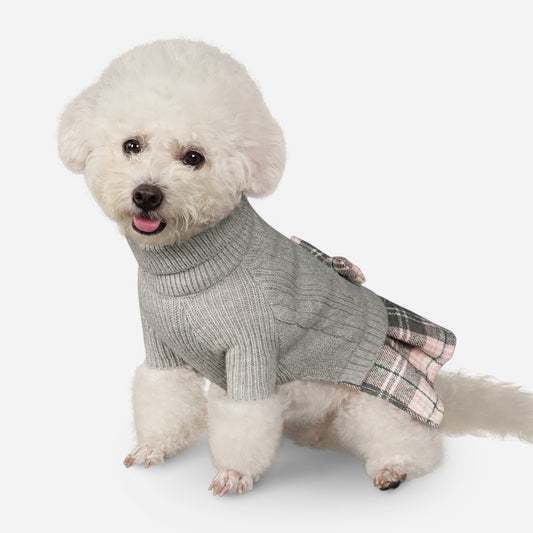 Pet Dog Warm Knit Sweater for Yorkies, Chihuahua Grey