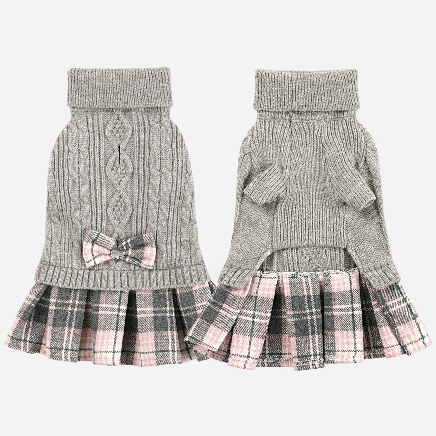 Pet Dog Warm Knit Sweater for Yorkies, Chihuahua Grey