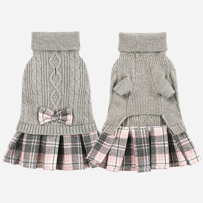 Pet Dog Warm Knit Sweater for Yorkies, Chihuahua Grey