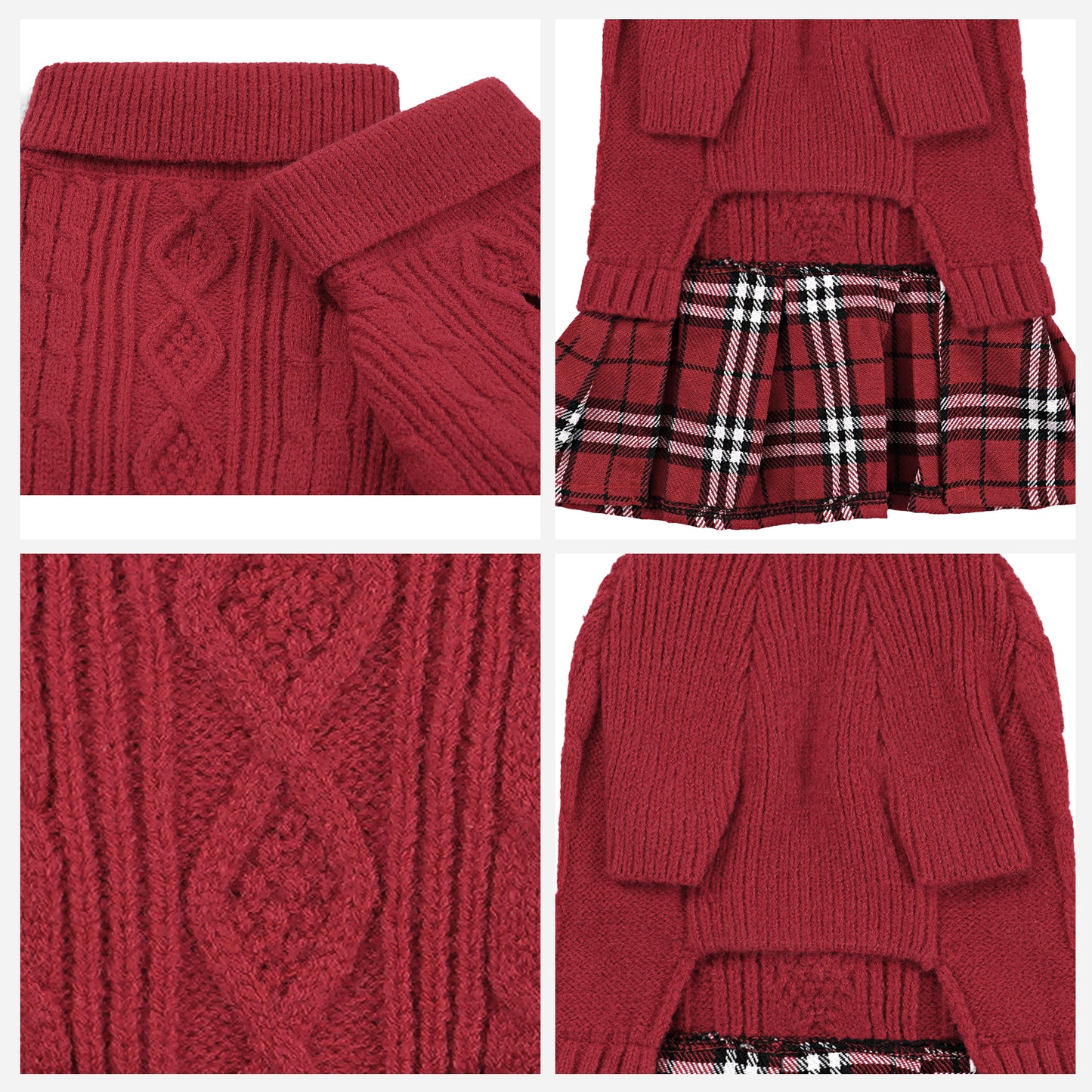 Pet Dog Warm Knit Sweater for Yorkies, Chihuahua Red