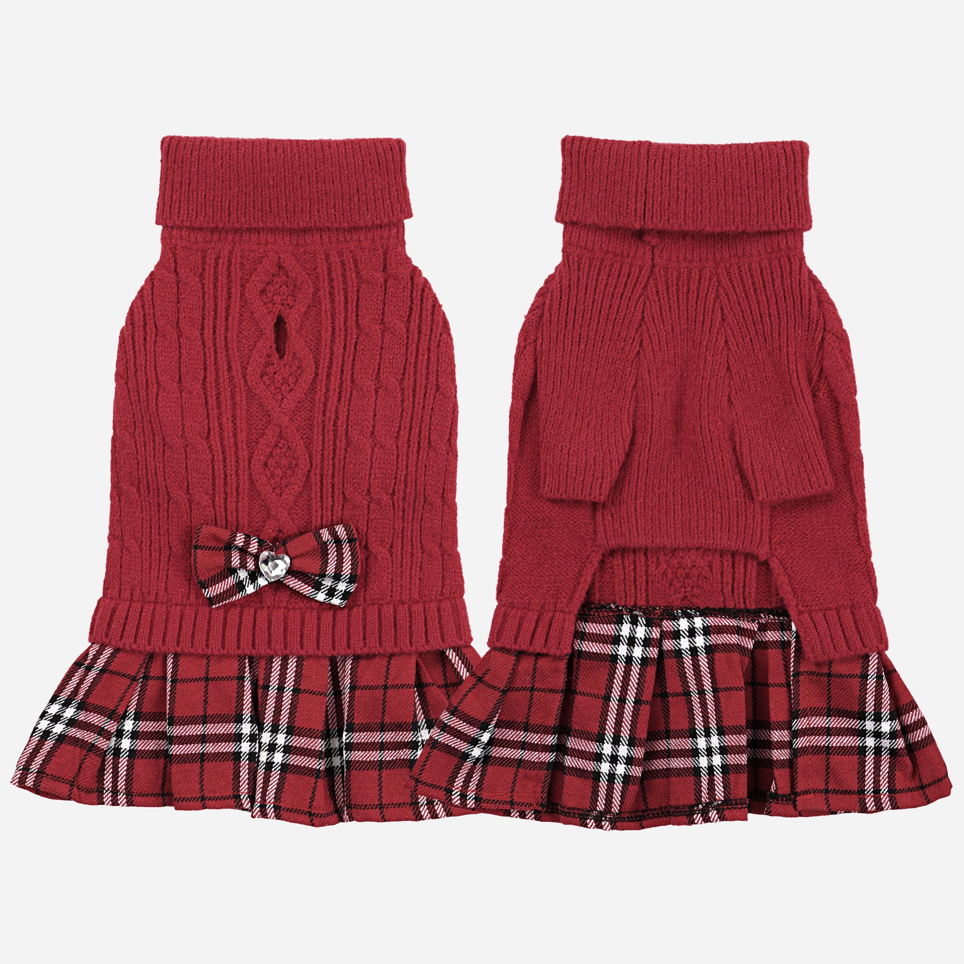 Pet Dog Warm Knit Sweater for Yorkies, Chihuahua Red