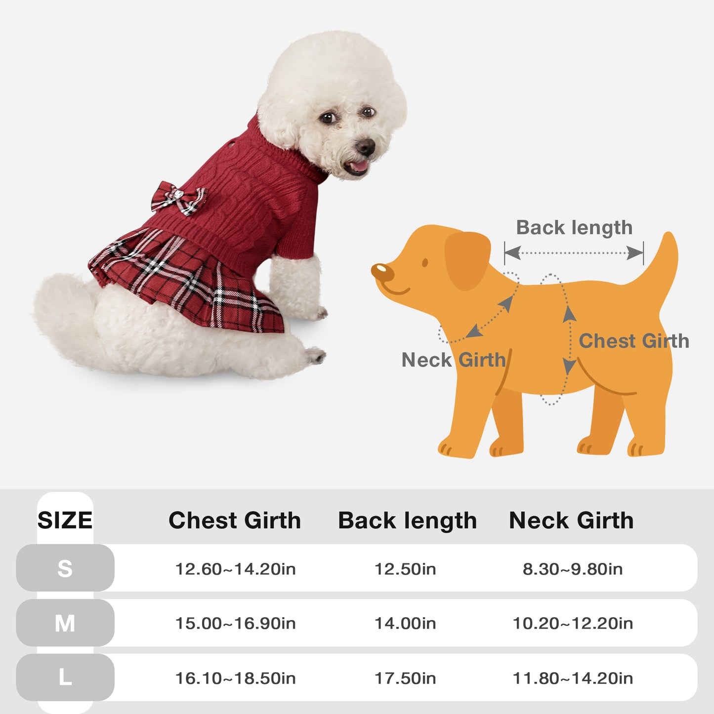 Pet Dog Warm Knit Sweater for Yorkies, Chihuahua Red