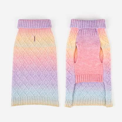 Pet Dog Winter Clothes Warm Sweater for Yorkies Rainbow