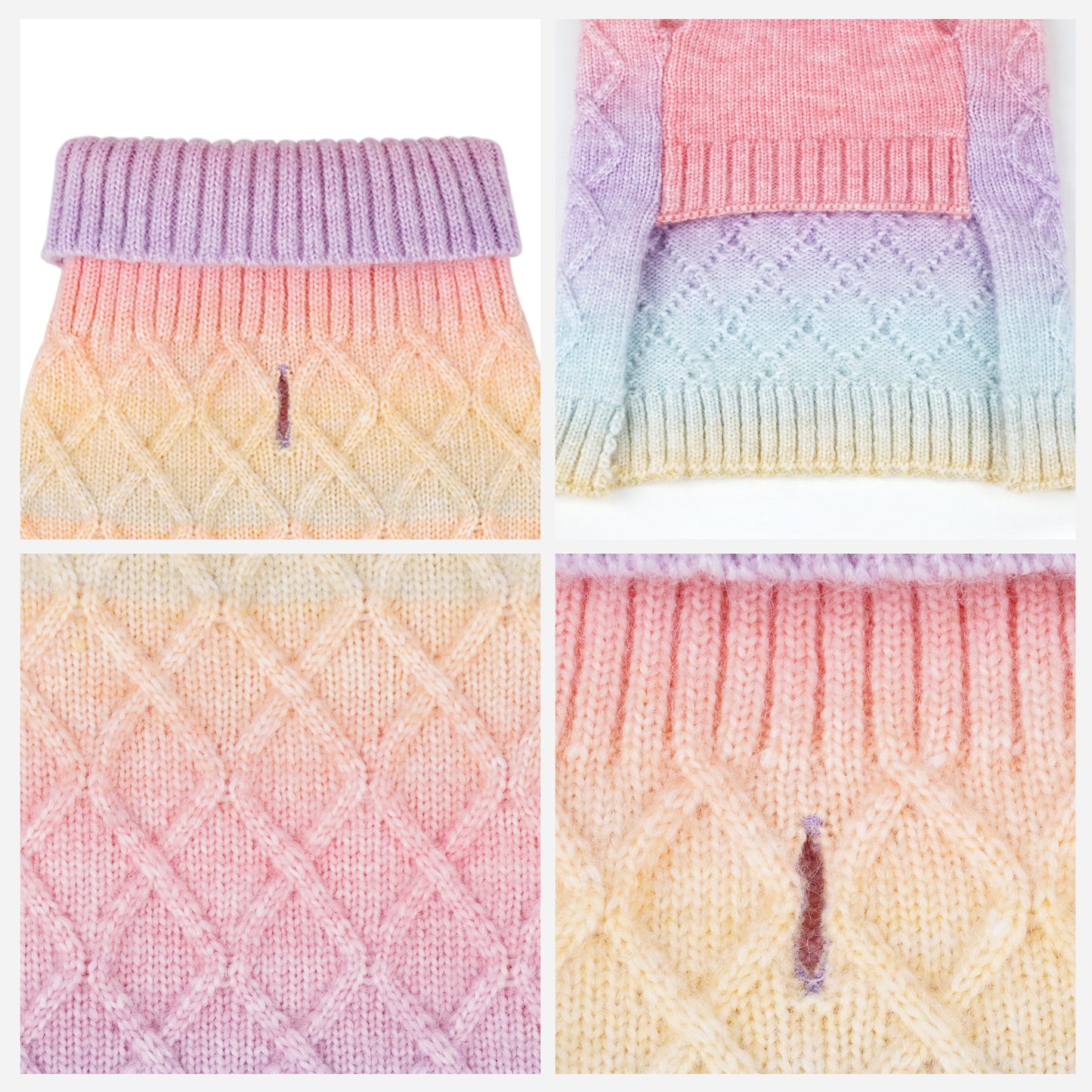 Pet Dog Winter Clothes Warm Sweater for Yorkies Rainbow