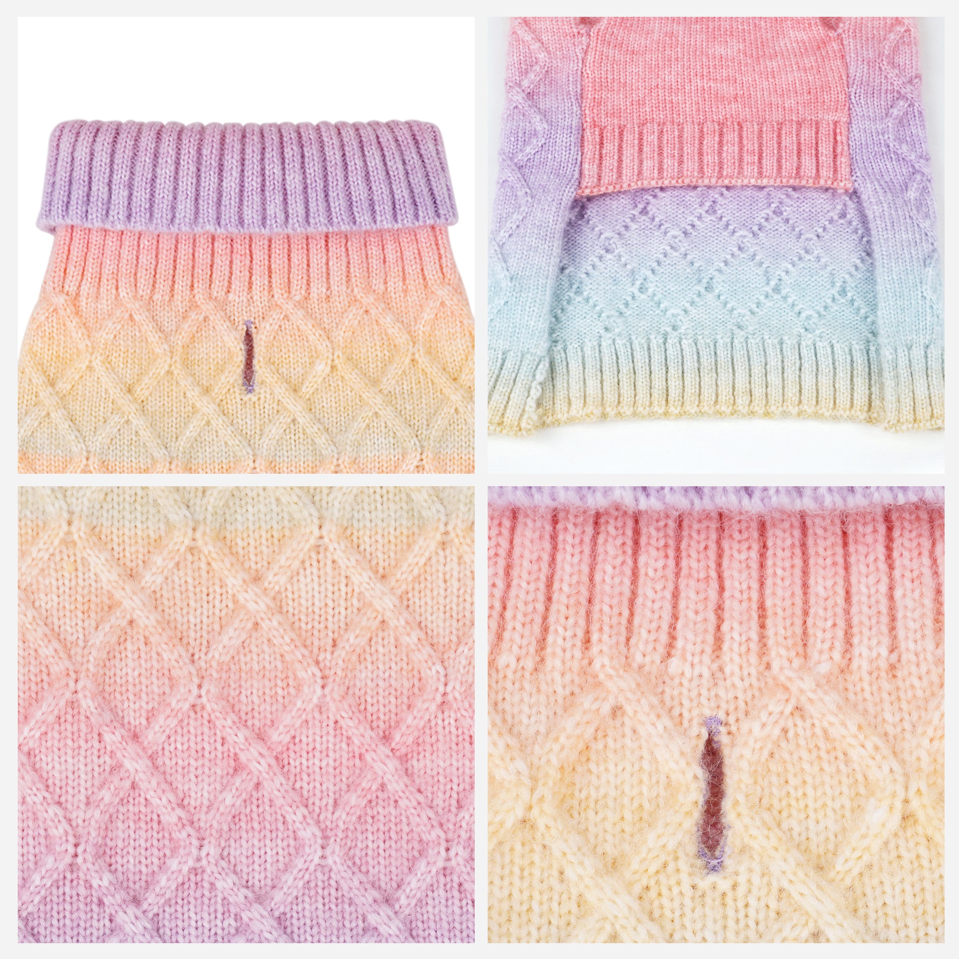 Pet Dog Winter Clothes Warm Sweater for Yorkies Rainbow