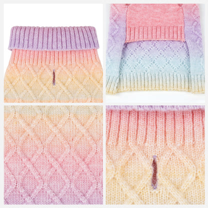 Pet Dog Winter Clothes Warm Sweater for Yorkies Rainbow