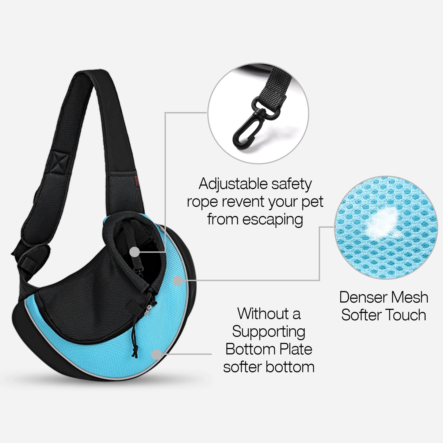 Pet Sling Carrier for Small Dogs Cyan