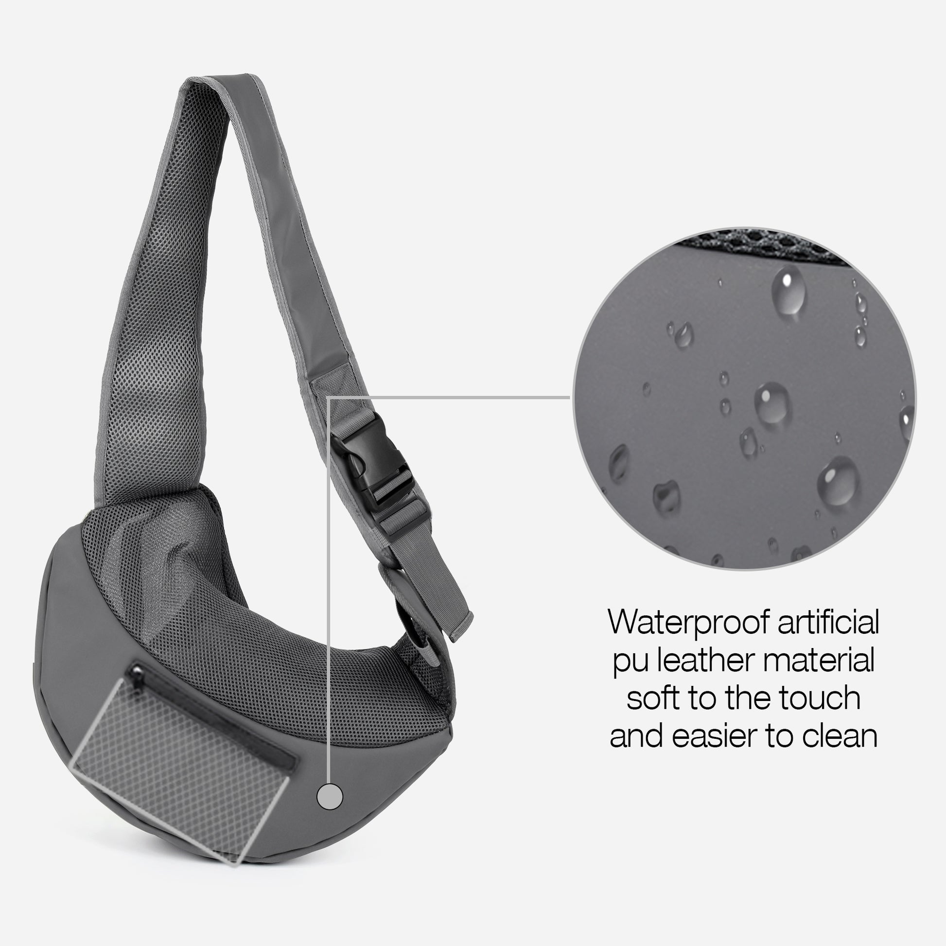 Pet Sling Carrier for Small Dogs Cyan Grey