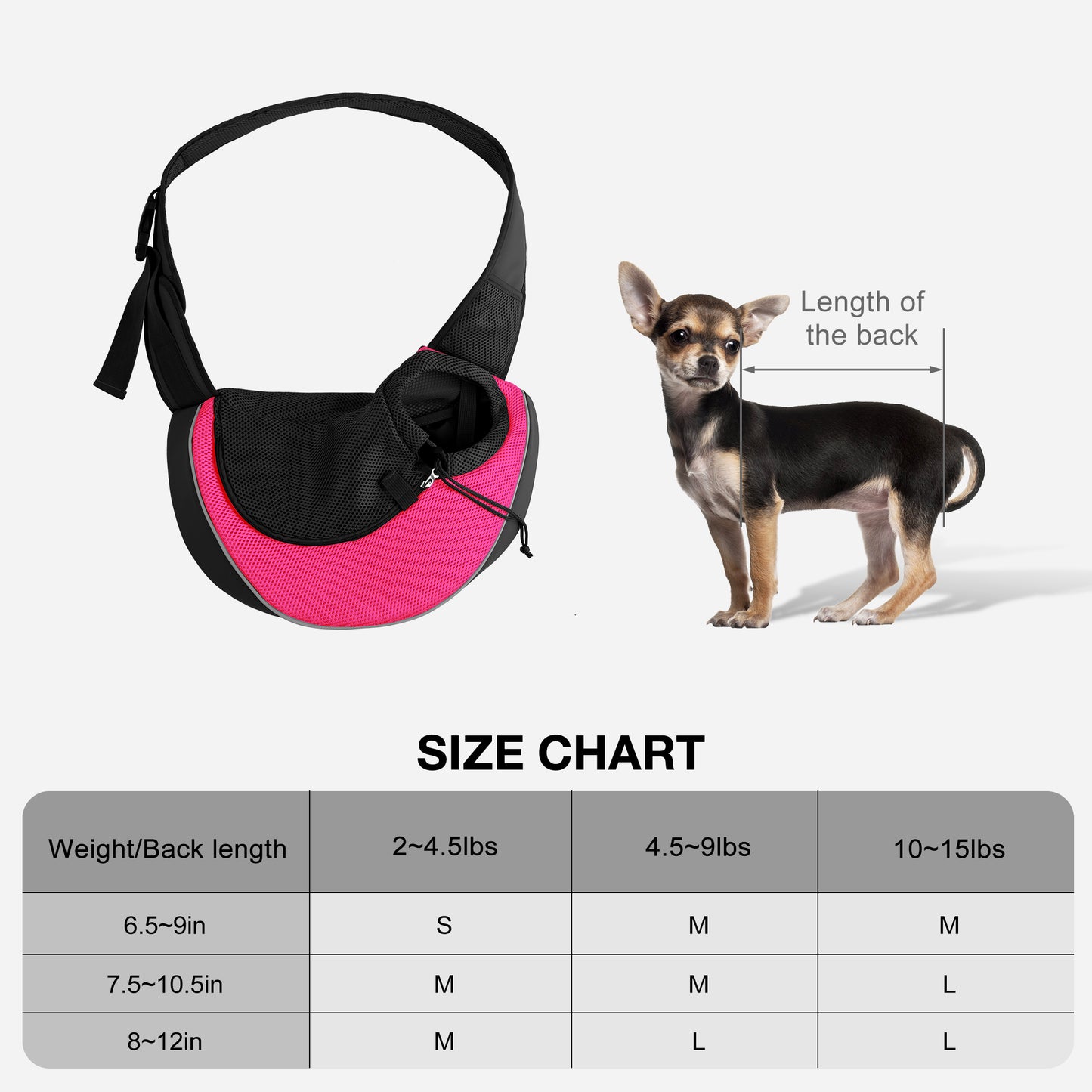 Pet Sling Carrier for Small Dogs Rose