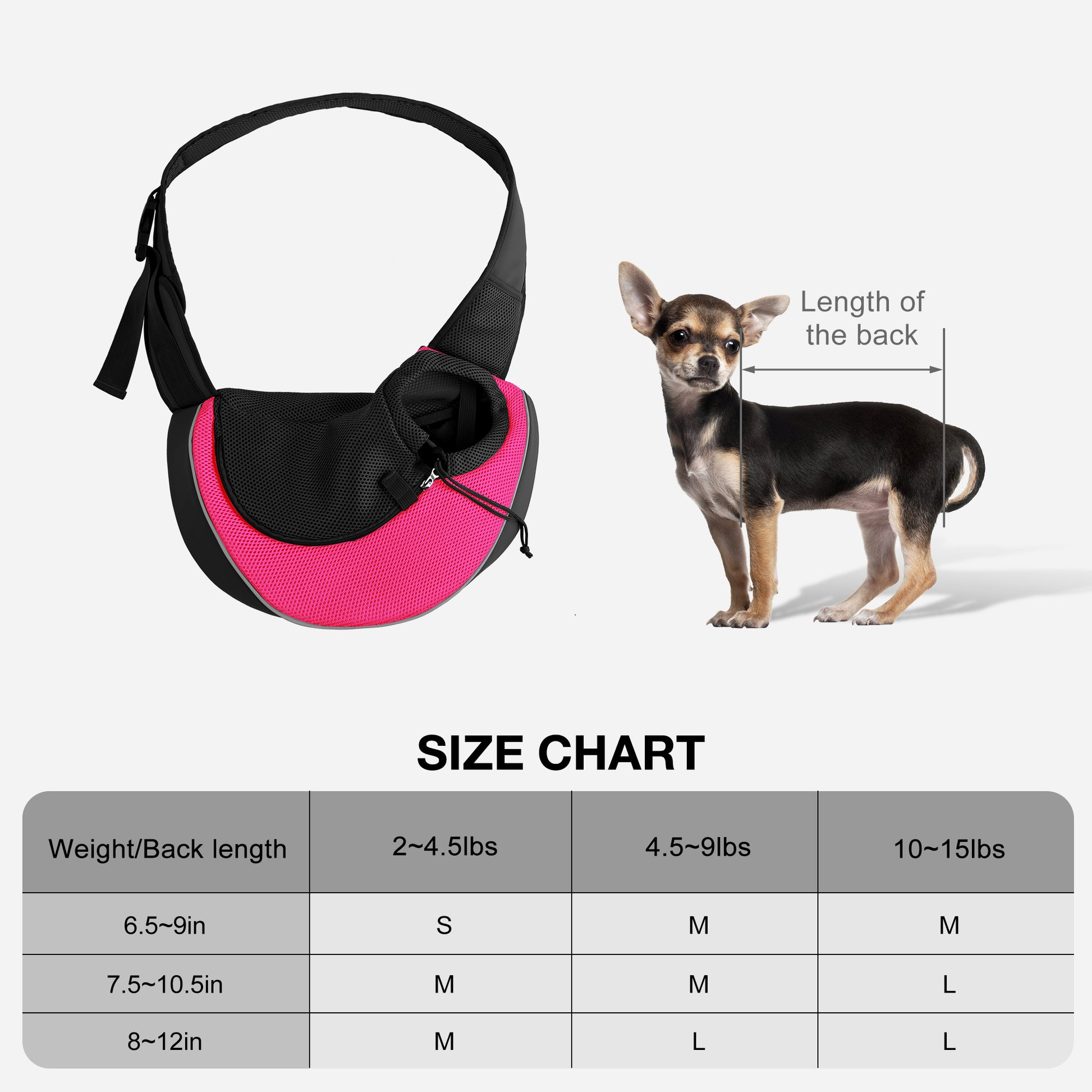 Pet Sling Carrier for Small Dogs Rose