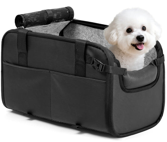 Portable Dog Car Seat for Small Dogs Black