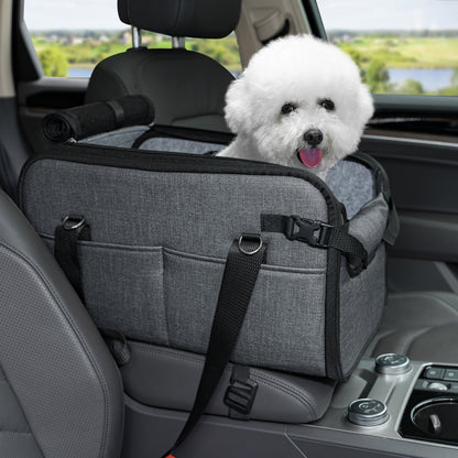 Portable Dog Car Seat for Small Dogs Dark Gray
