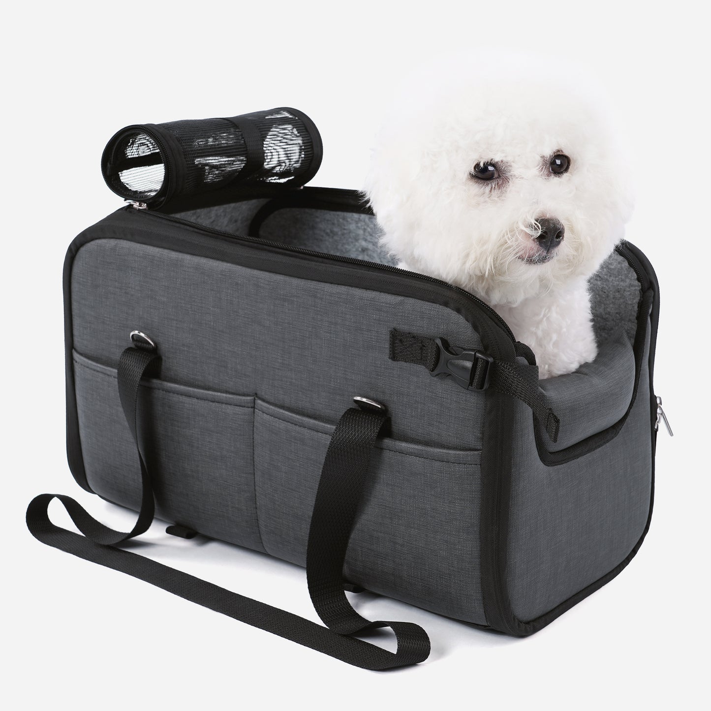 Portable Dog Car Seat for Small Dogs Dark Gray