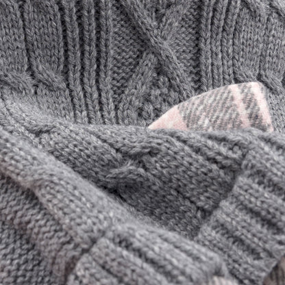 Small Dog Sweater Dress with Bowtie Turtleneck Grey