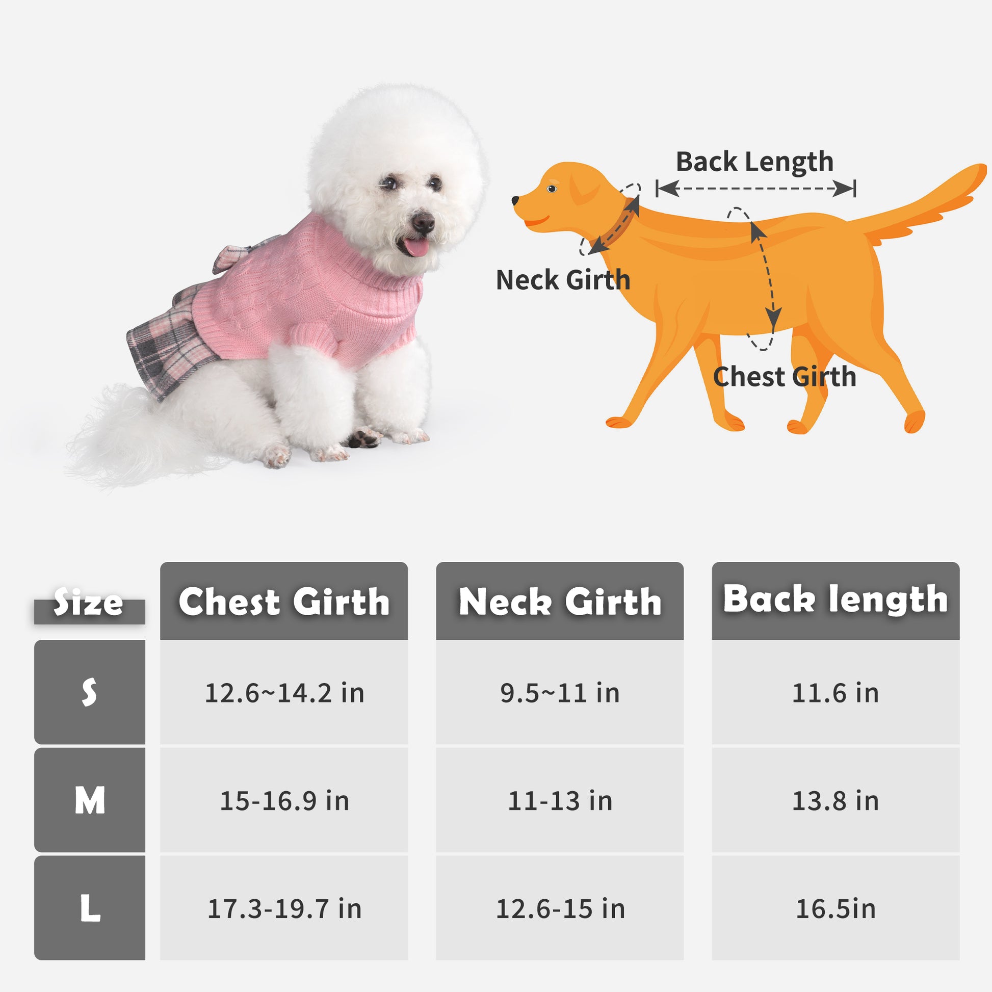 Small Dog Sweater Dress with Bowtie Turtleneck Pink