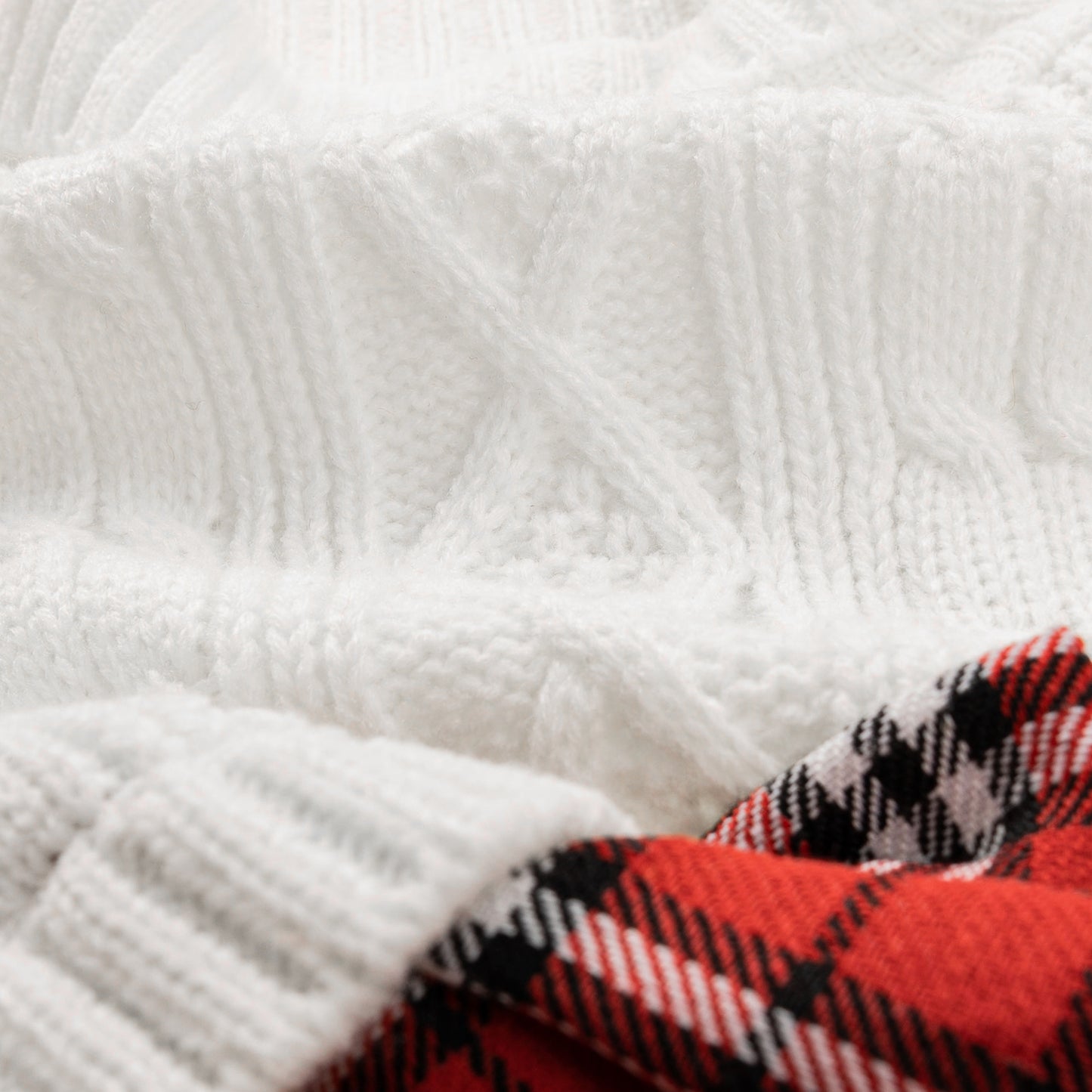 Small Dog Sweater Dress with Bowtie Turtleneck White