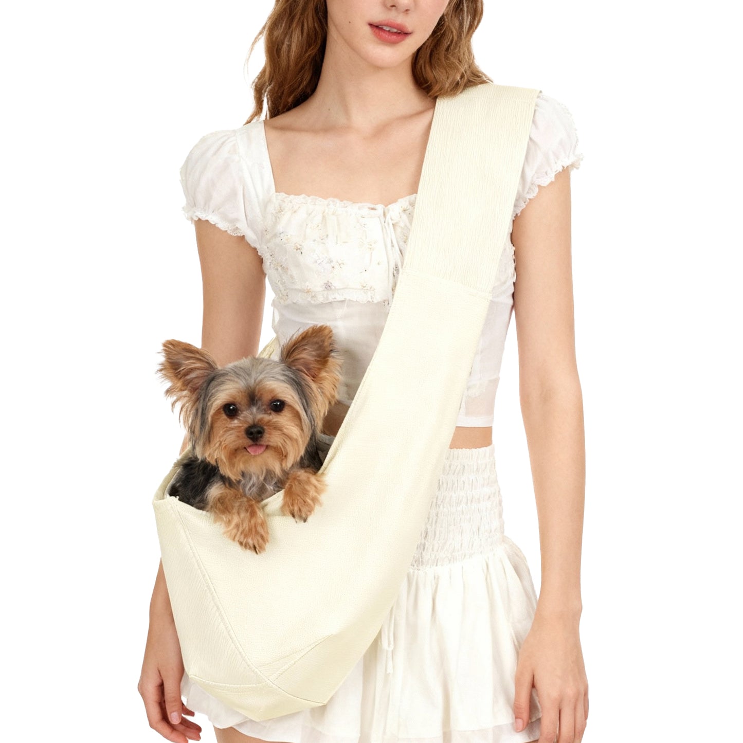 Small Dogs Lightweight Crossbody Beige