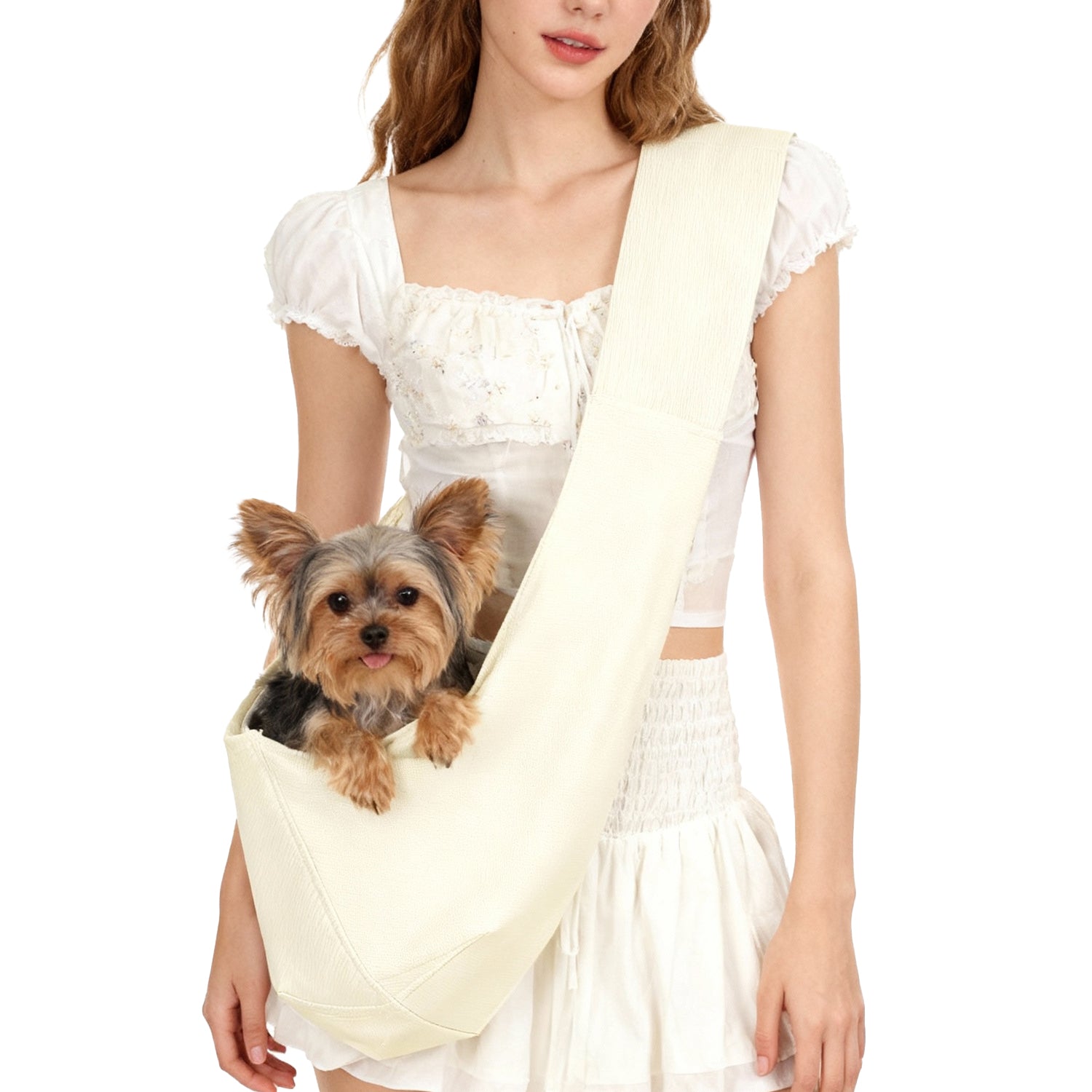 Small Dogs Lightweight Crossbody Beige