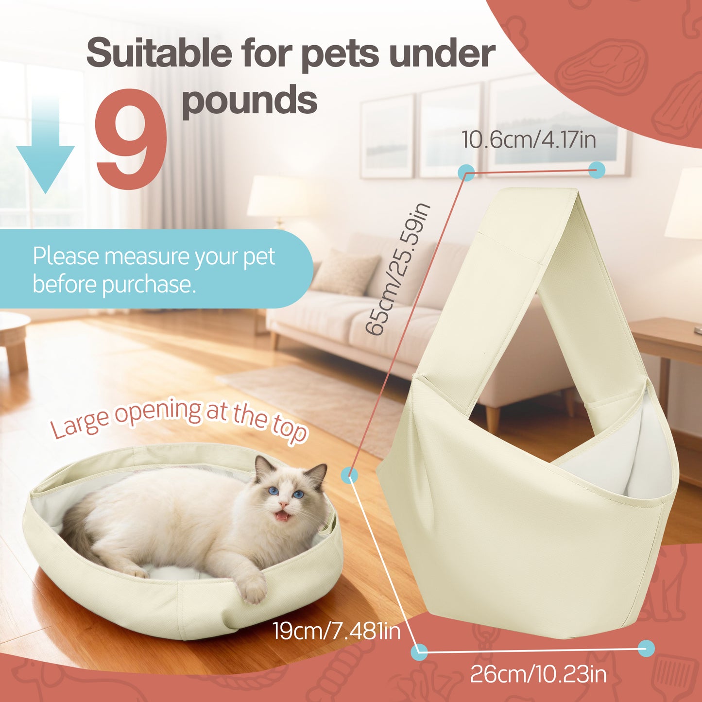 Small Dogs Lightweight Crossbody Beige