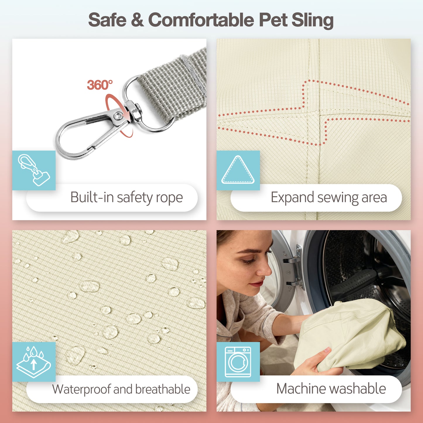 Small Dogs Lightweight Crossbody Beige