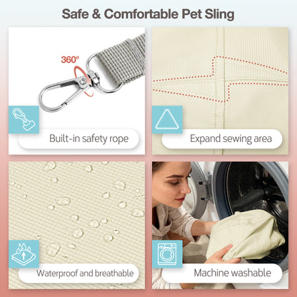 Small Dogs Lightweight Crossbody Beige