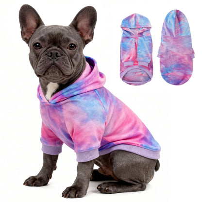 Tie Dye Dog Hoodie Multi Pink Purple