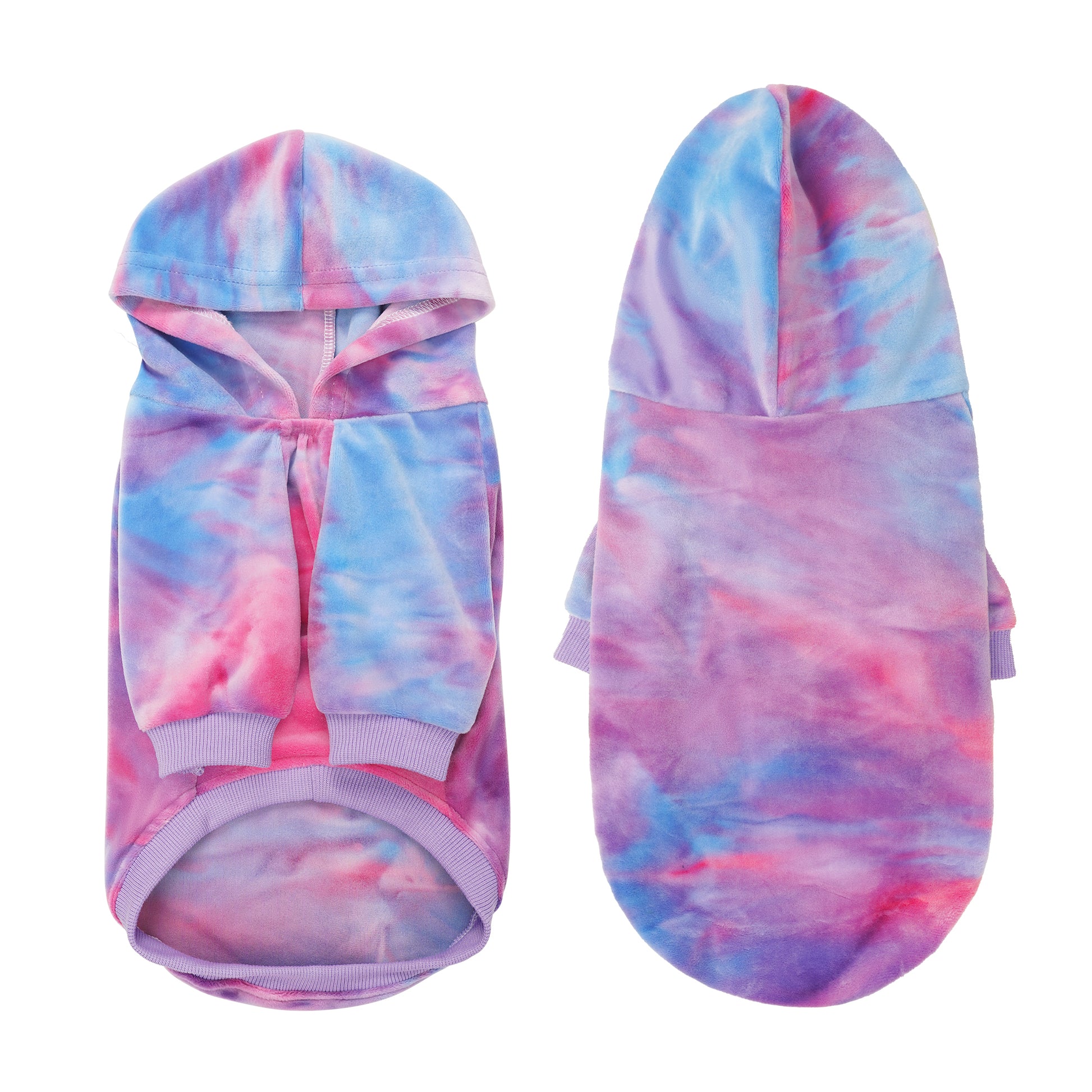 Tie Dye Dog Hoodie Multi Pink Purple