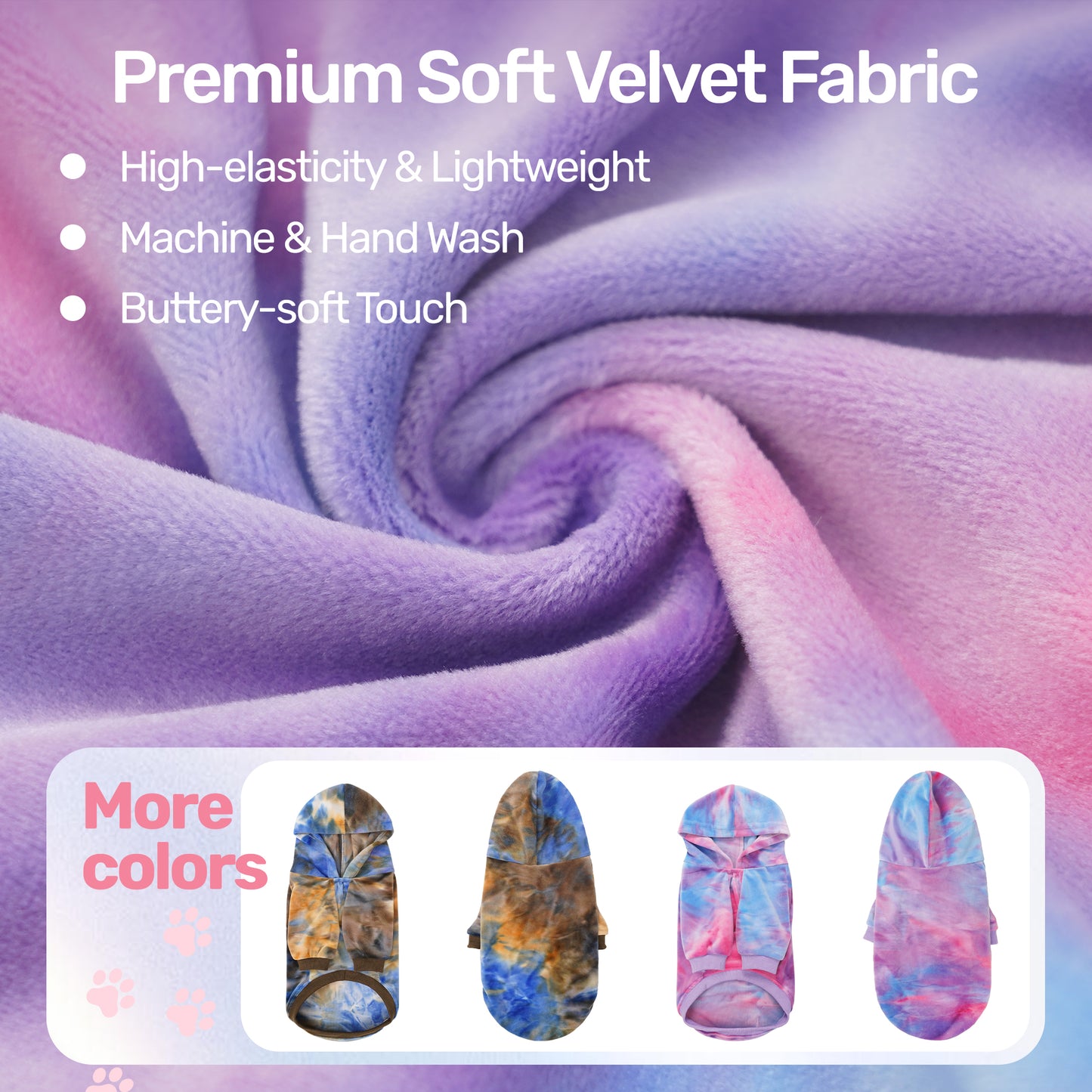 Tie Dye Dog Hoodie Multi Pink Purple