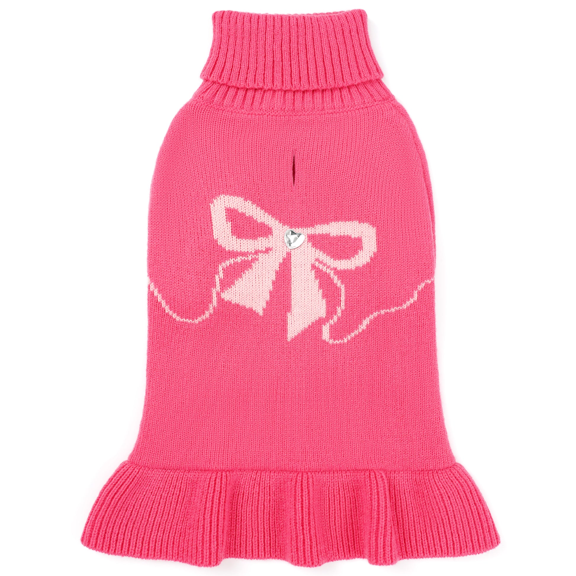 Warm Dog Turtleneck Sweater Rose Pink