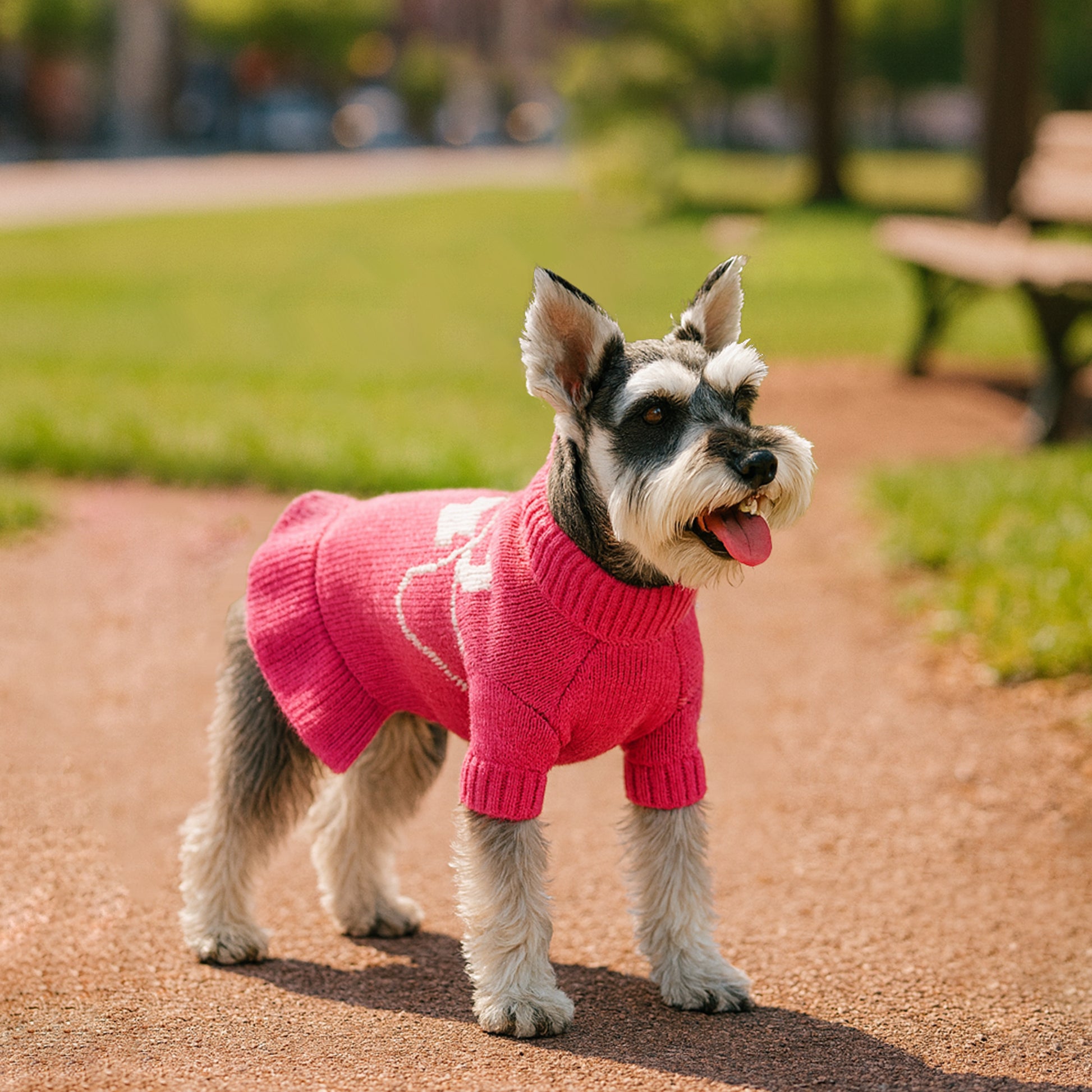 Warm Dog Turtleneck Sweater Rose Pink
