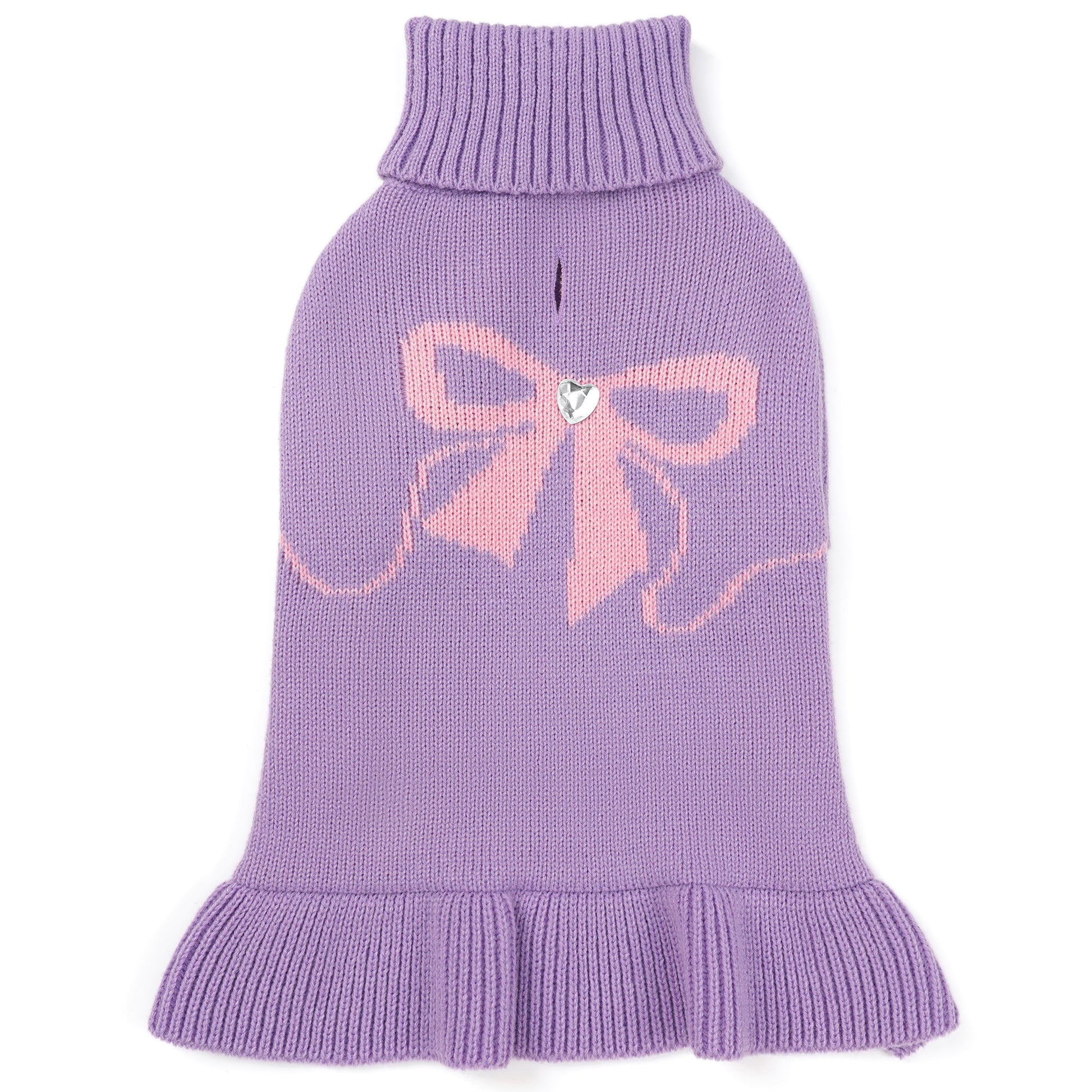 Warm Dog Turtleneck Sweater Rose Purple