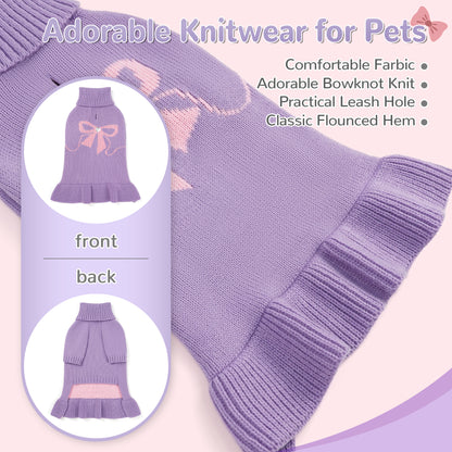 Warm Dog Turtleneck Sweater Rose Purple