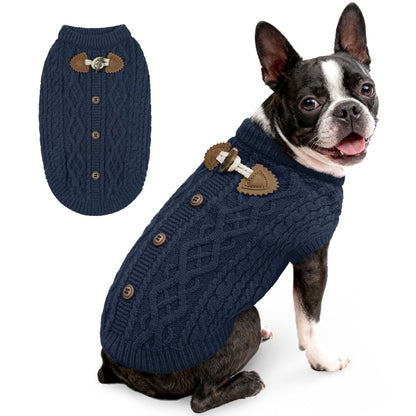 Warm Round Neck Winter Clothes Nave Blue_1