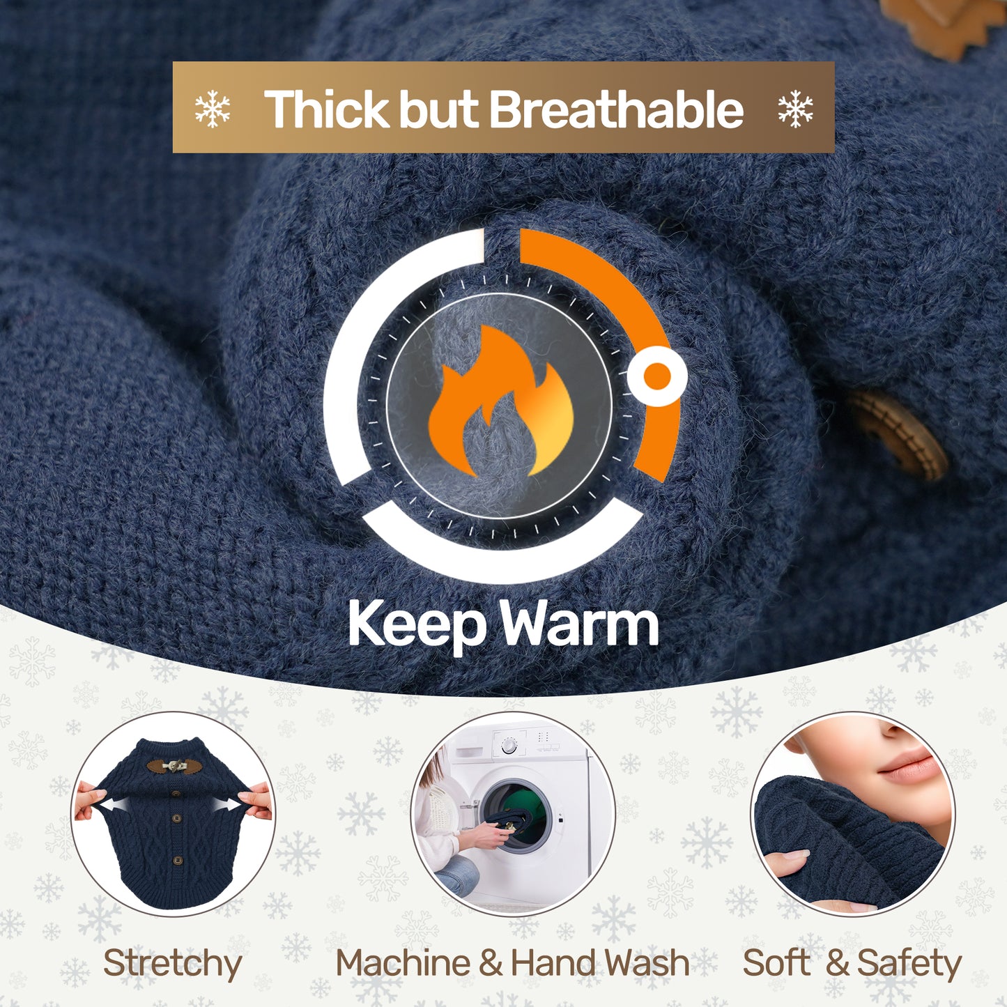 Warm Round Neck Winter Clothes Nave Blue_3