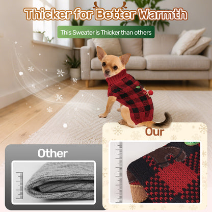Warm Winter Puppy Clothes with Leash Hole Red_5