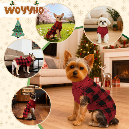 Warm Winter Puppy Clothes with Leash Hole Red_6