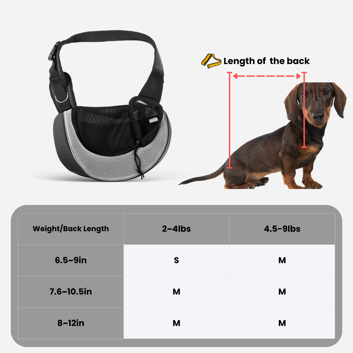 Mesh Pet Sling Carrier with Hard Support Board