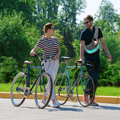 Pet Sling Carrier for Small Dogs Blue Black